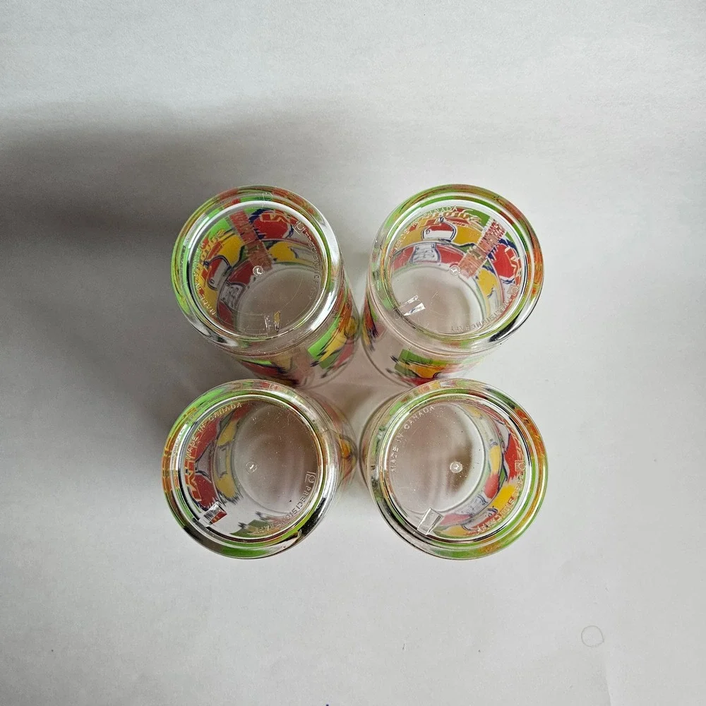Vintage Seagrams Mix It Up Highball Glasses Set of 4 Pop Art 90s Barware Canada